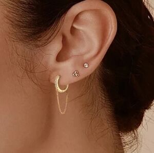 Moissanite 14k Gold Over Solid Sterling Silver Earring